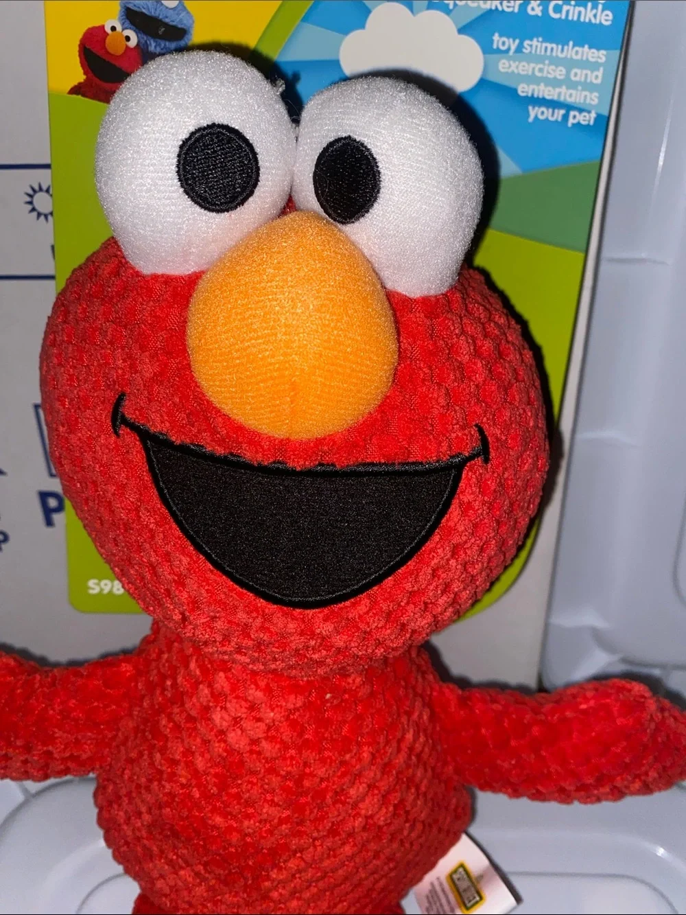 Sesame Street Elmo Plush Pet Toy - Red & Orange